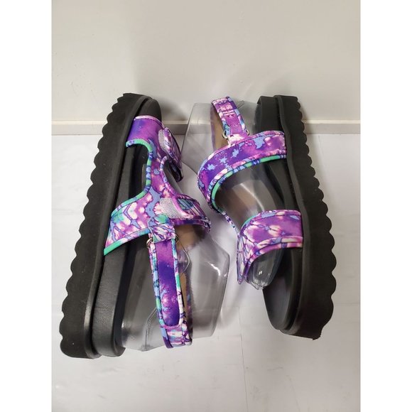 Schutz Dariana Plattform Sandals Tie Dye Purple Black size 8.5 SCHUTZ - Picture 7 of 11
